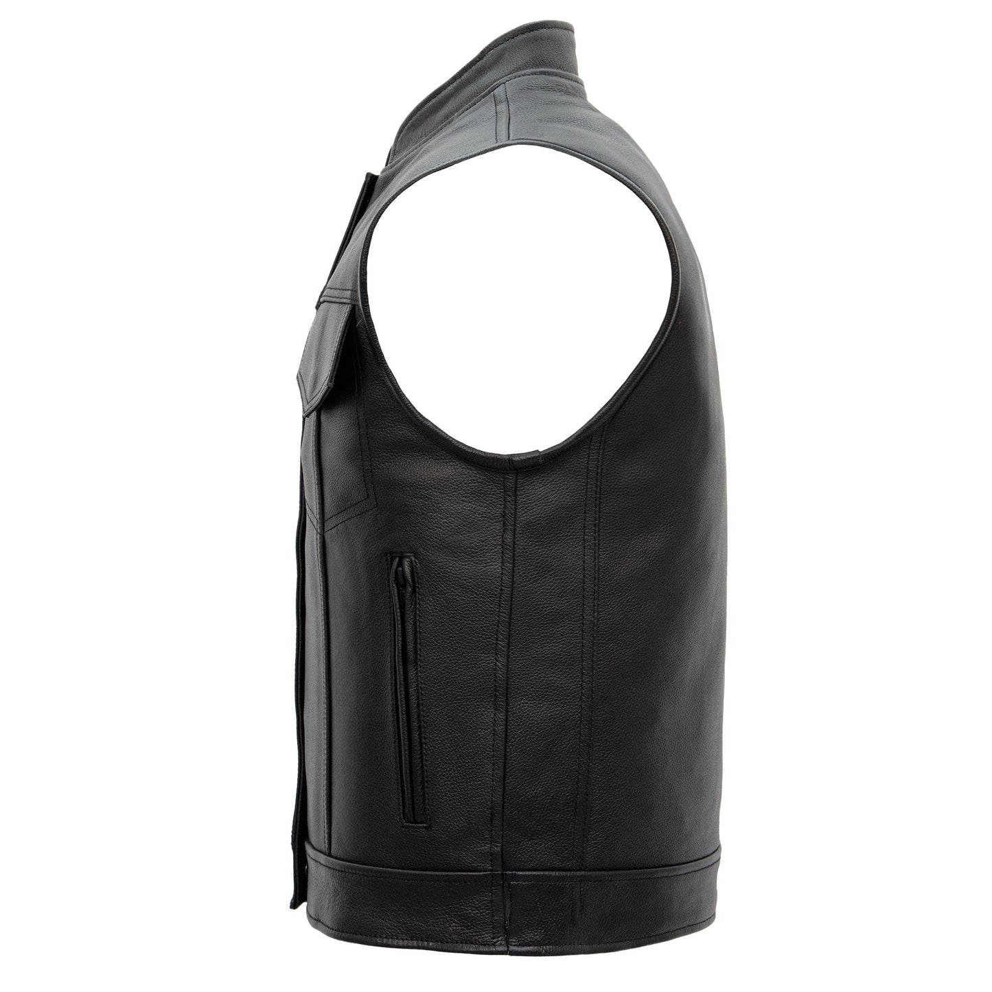 Hot Leathers VSM1057 Men’s Black 'Mexican Blanket' Motorcycle Club Style Conceal and Carry Leather Biker Vest