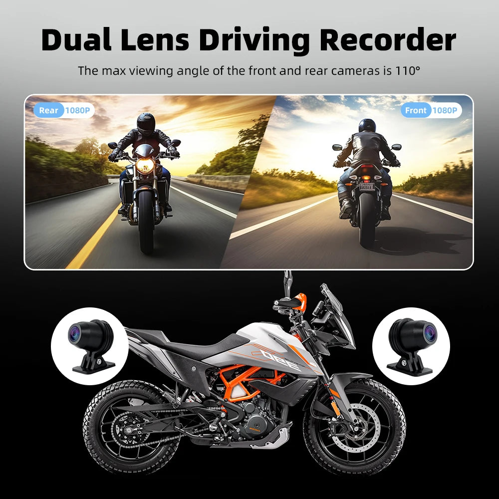 EKIY 5Inch Linux Motorcycle Carplay Navigation GPS Wireless Carplay Android Auto Display Monitor Motorcycle Screen with TPMS/DVR
