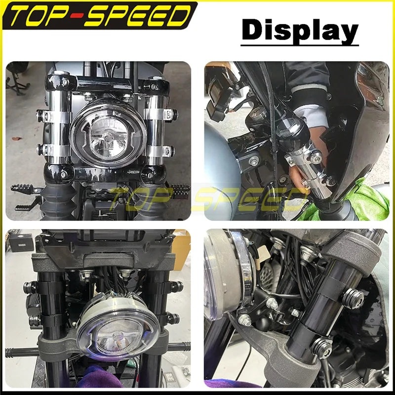 For Harley Models Detachable Headlight Fairing Clamps 35mm 39mm 41mm 45mm 49mm 51mm 55mm Windshield Cowl Batwing Mount Bracket