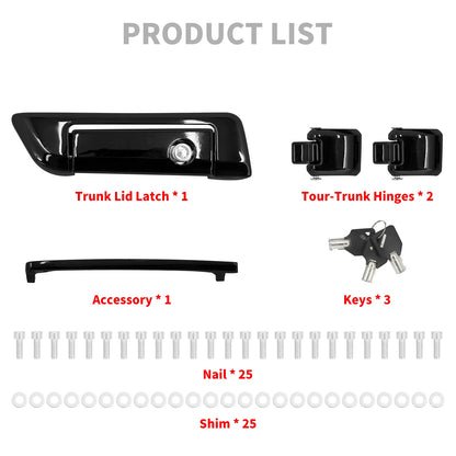 Motorcycle Tour Pack Trunk Latches Tour Pak Pack Trunk Lid Latch with Keys Fit for Harley For Touring For Road King