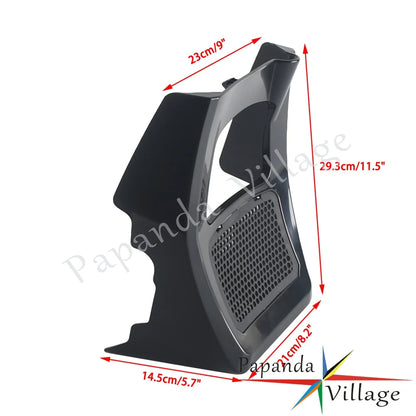Black Plastic Radiator Front Chin Spoiler Cover Heat Reduction Protective For 2017-Up Harley Road King Street Road Electra Glide