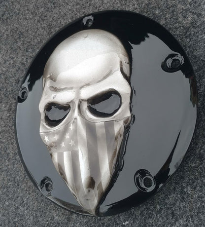 3D skull bandit with American Harley bandanna Derby  Cover