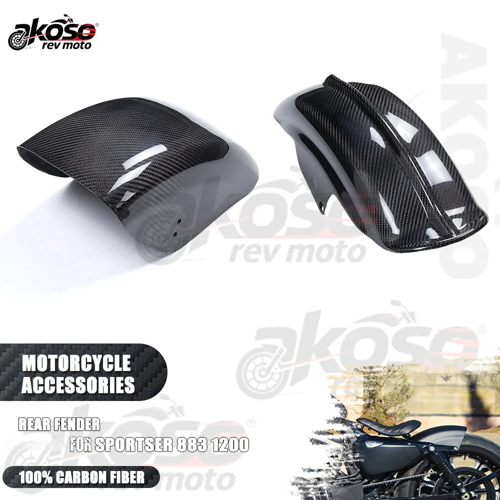 100% Carbon Fiber Motorcycle Rear Mudguard Fender Hugger Accessories Moto Parts For Harley Davidson Sportser 883 1200 Supplies