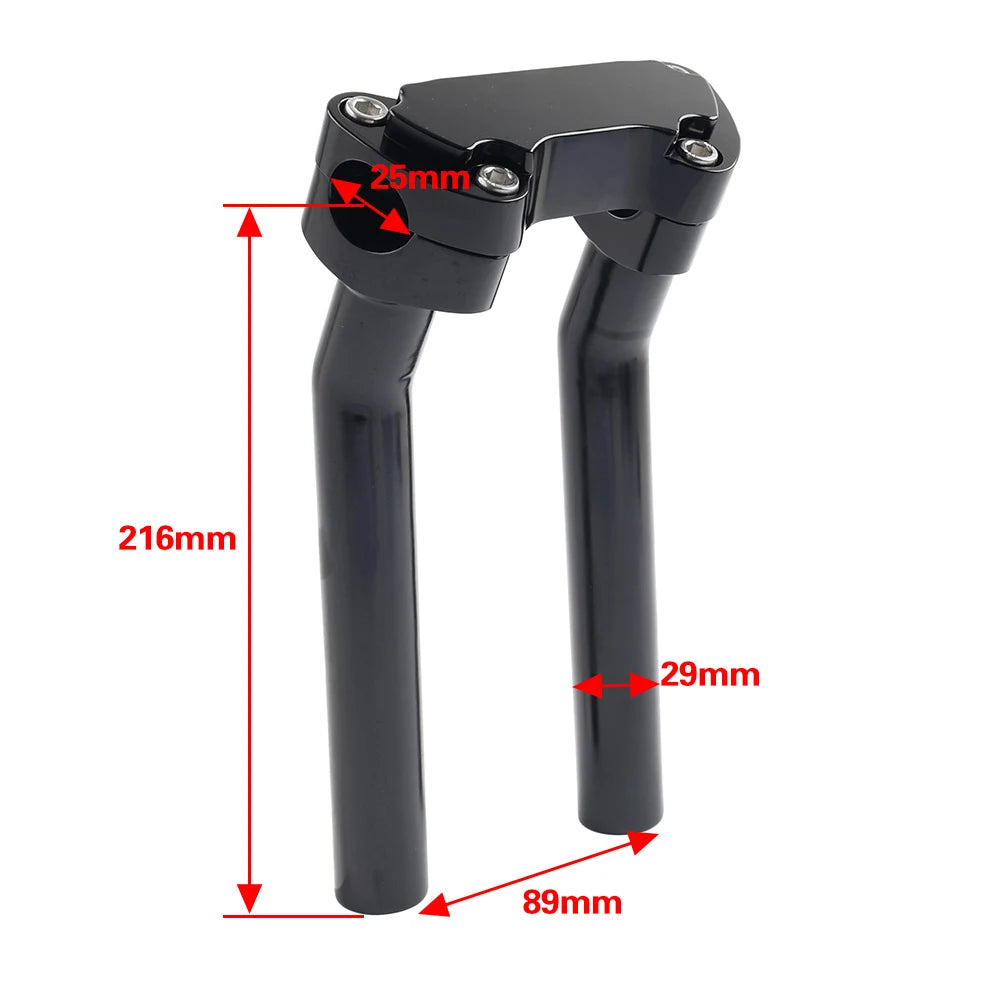 2Pcs Aluminum Motorbike 8.5" Pullback Handlebar Riser Top Clamp Kit For Harley Davidson Sportster Dyna FXD Softail