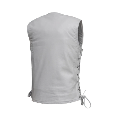 Beryl - Women's Motorcycle Leather Vest - White