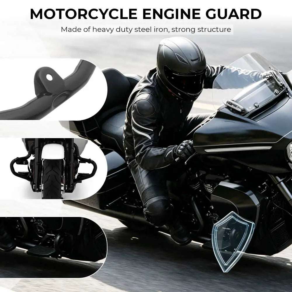 Front Fairing Lowers/ Engine Guard+Fairing Supports Kit Iron Aluminum Alloy Motorcycle For Harley Street Glide Ultra FLHXU 2025