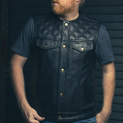 Shell Shock Men's Motorcycle Leather Vest (limited edition)