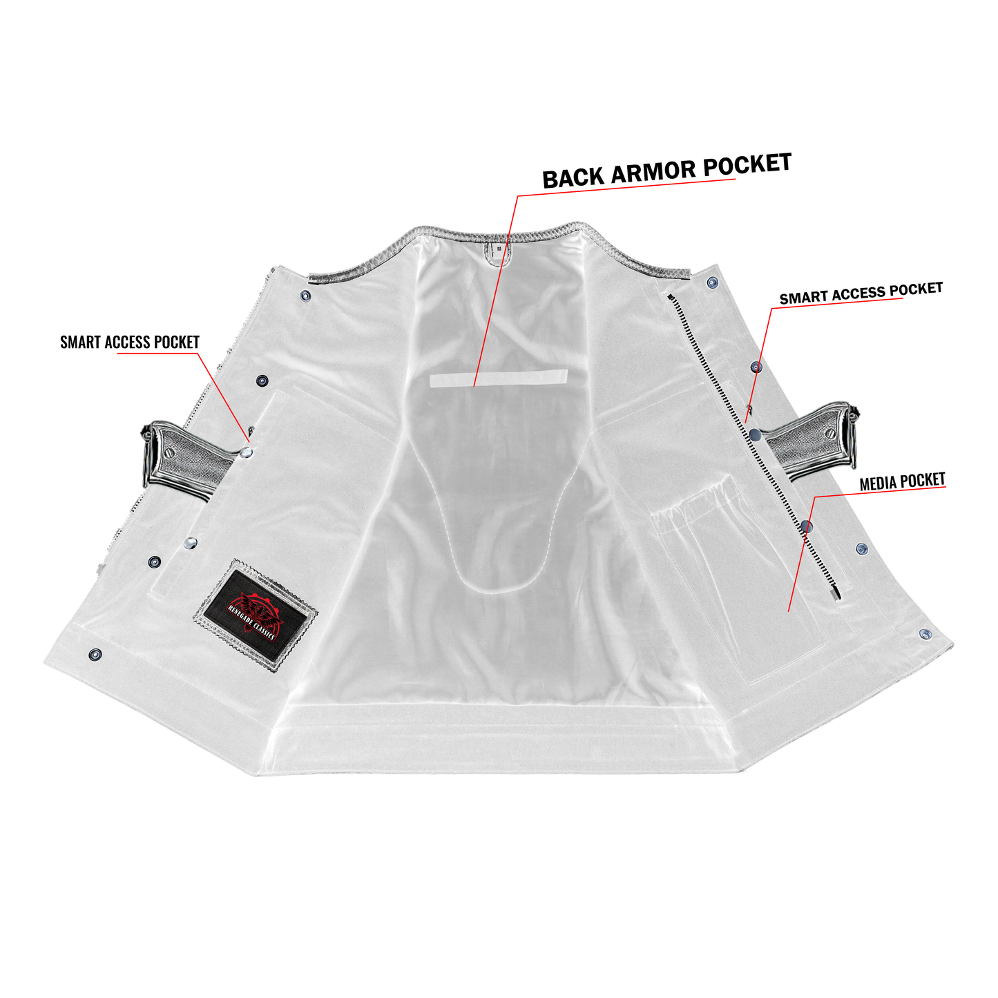 Leather Fang Lowcut Men's Leather Vest