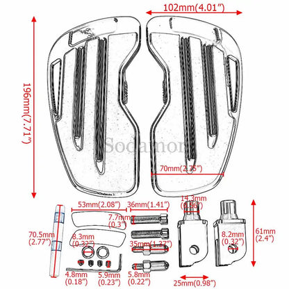 Motorcycle Parts Front Foot Rest Rider Footboard Wide Footrest Driver Floorboard For Harley Softail Fat Bob Breakout FXFBS 2018+