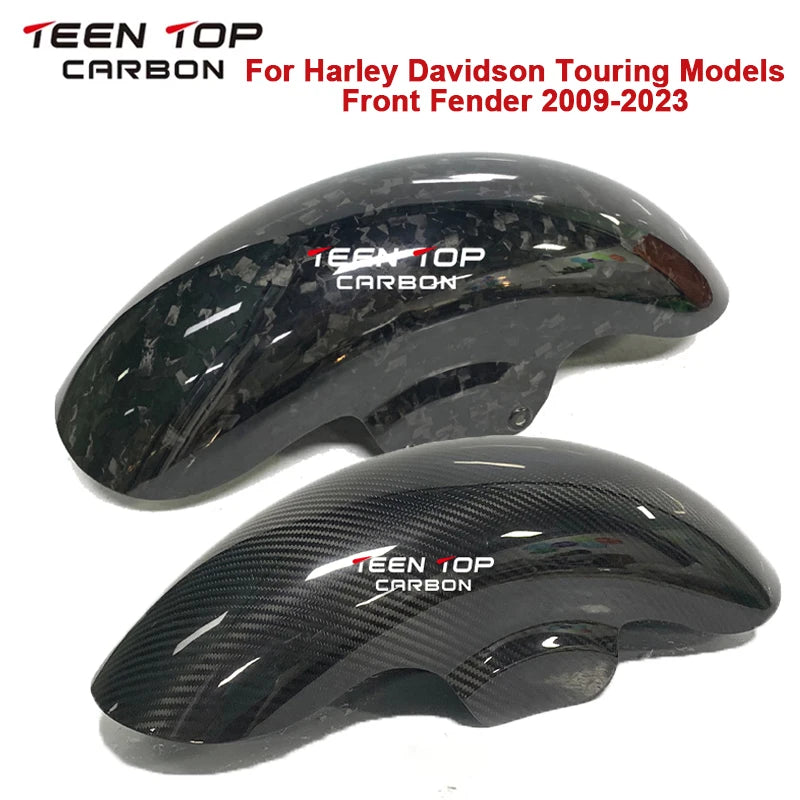 Carbon Fiber Front Fender For Harley Touring Models CVO Road Street Glide Front Mudguard 2009-2023 Wheel Fairing Protector Cover