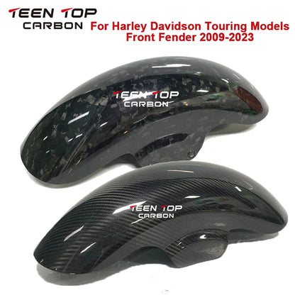 Carbon Fiber Front Fender For Harley Touring Models CVO Road Street Glide Front Mudguard 2009-2023 Wheel Fairing Protector Cover