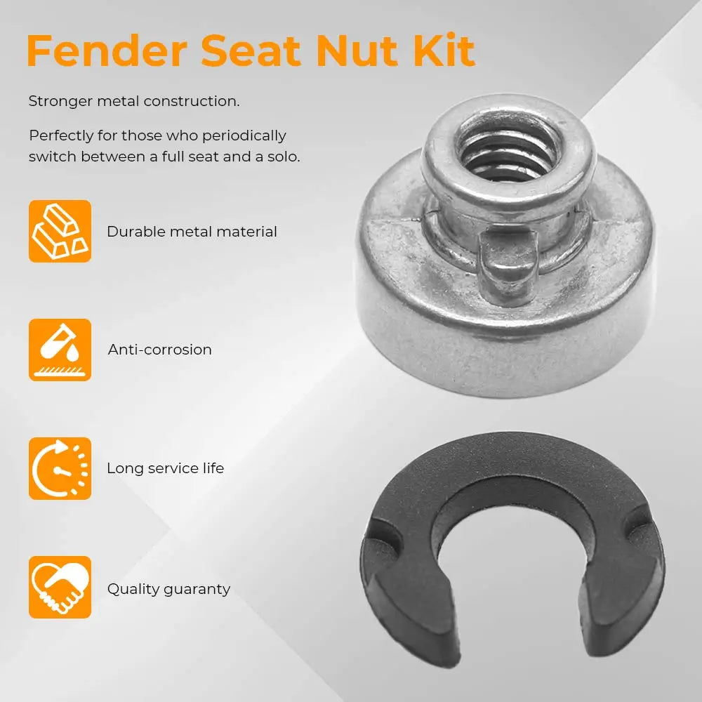 10pcs Cast Nut Mounting Rear Seat To Top Fender For Harley Sportster Touring Limited Softail Dyna Cvo 1996-Later Aluminum Silver