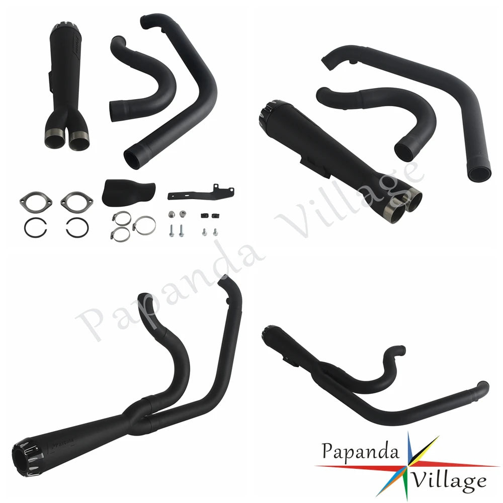 Motorcycle Full Exhaust Pipe Exhausts System Mufflers For Harley Dyna Wide Super Glide Fat Street Bob Low Rider FXDF 2006-2017