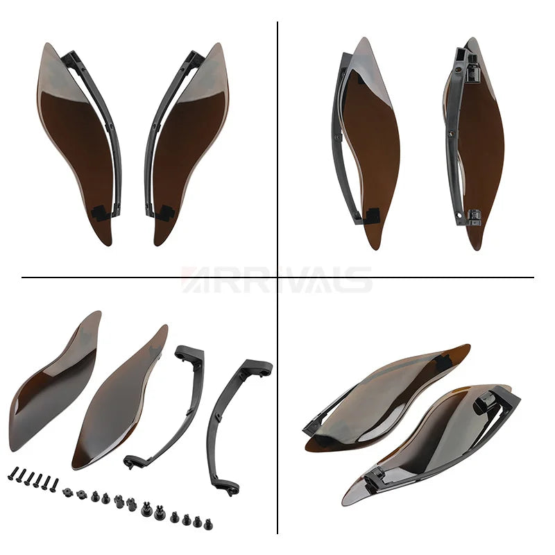 Motorcycle Adjustable Side Wing Windshield Smoke Air Deflector For Harley Touring Ultra Limited Electra Street Glide 2014-2023