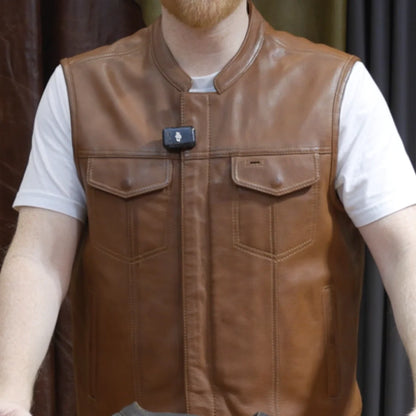 Sharp Shooter Men's Motorcycle Leather Vest