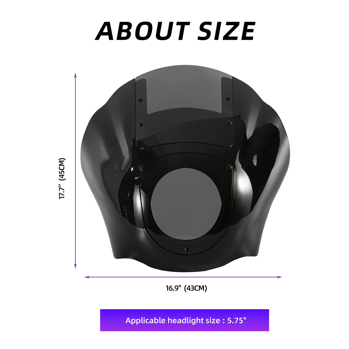 Black ABS Quarter Fairing Smoke Windshield Quick Release Bracket for Harley Softail Street Bob FXBB 2018-2020 FXBBS 2021-2024