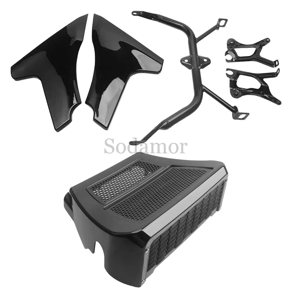 Motorcycle Abs Plastic Front Spoiler Side Fairing Panel Easy Install Set Fit For Harley Davidson Cvo/Se/St 2023-2024 Gloss Black