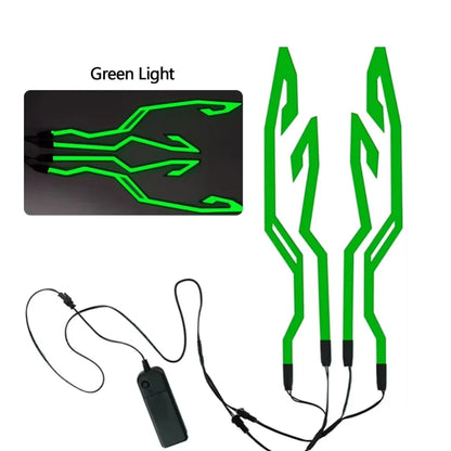 Waterproof Motorcycle Helmet LED EL Light Strip, 4‑Mode Flashing Warning Sticker Night Safety Riding Light Kit for Bike Helmet