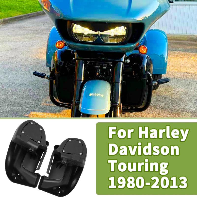 Motorcycle Gloss Black Lower Vented Leg Fairing Glove Box For Harley Touring Road King Street Glide Electra Glide 1983-2013