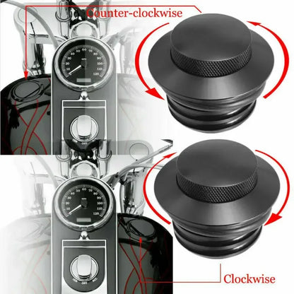 1 Pair Fuel Tank Pop-up Gas Cap Vented Flush Mount Cap for Harley Davidson Dyna Sportster Fat Boy Softail Road Glide Road King