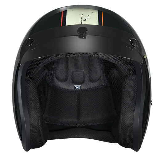 DOT Approved Daytona Cruiser Open Face Motorcycle Helmet - Men, Women & Youth - With Visor & Graphics - W/ Daytona 30th