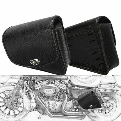 Motorcycle PU Leather Luggage Side Saddle Bag For Harley Sportster XL883 1200 Left Right Black Saddlebag Motorbike Accessories