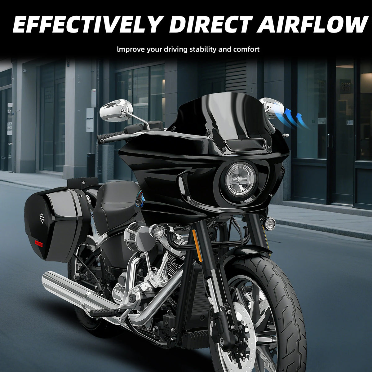 7" Black Windshiel Low Rider ST Fairing ST Deflector For Harley Softail Low Rider S FXLRS 2020-24 Low Rider ST FXLRST 2022-2024