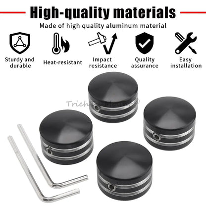 For Harley Twin Cam Big Twin 1340 Evo Sportster 1986-Later Motorcycle 4PC Spark Plug Head Bolt Cap Cover Head Bolt Topper Cover