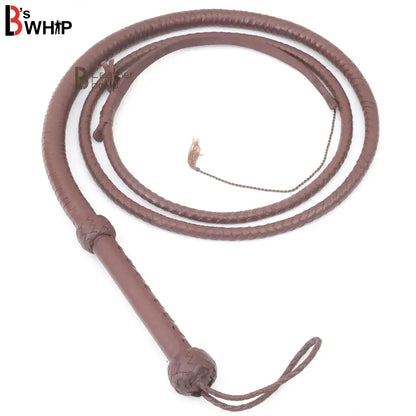 Indiana Jones Style 6ft–12ft Dark Brown Leather Bullwhip – 8 Plait Rope Core, Handmade Cowhide by Leather Bond