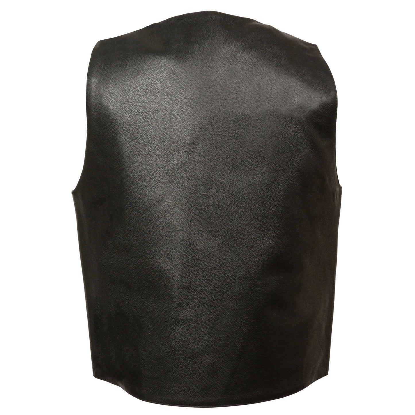 Milwaukee Leather LKM3700 Men's Classic Black Leather Motorcycle Rider Vest w/ Buffalo Nickel Snaps Closure