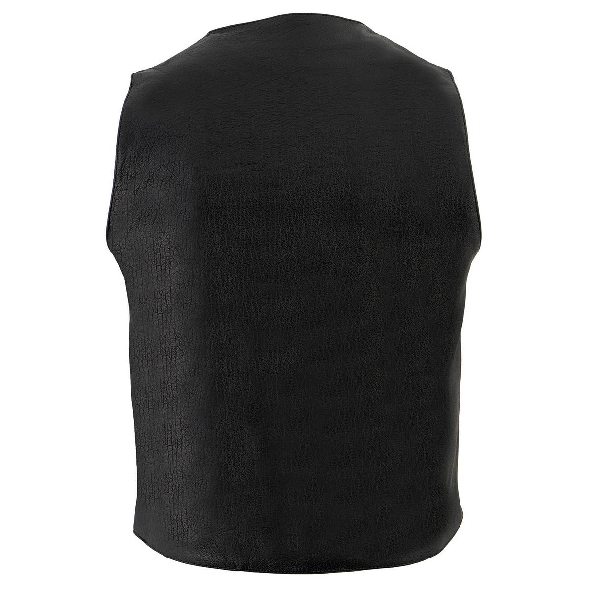 Milwaukee Leather LKM3700 Men's Classic Black Leather Motorcycle Rider Vest w/ Buffalo Nickel Snaps Closure