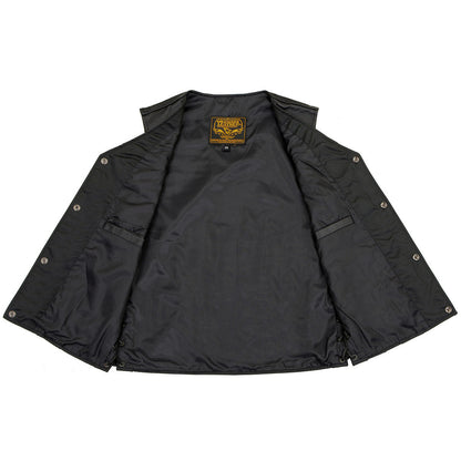 Milwaukee Leather LKY3870 Youth Size Black Leather Biker Style Vest with Snap Front and Side Laces