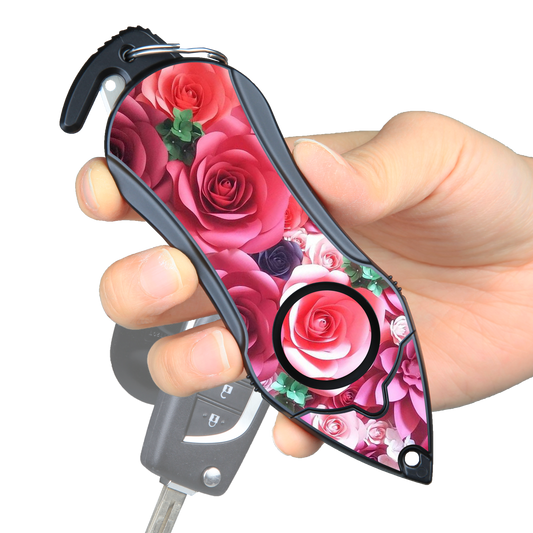 Personal Alarm Keychain Safety Emergency Tool (Pink Rose)
