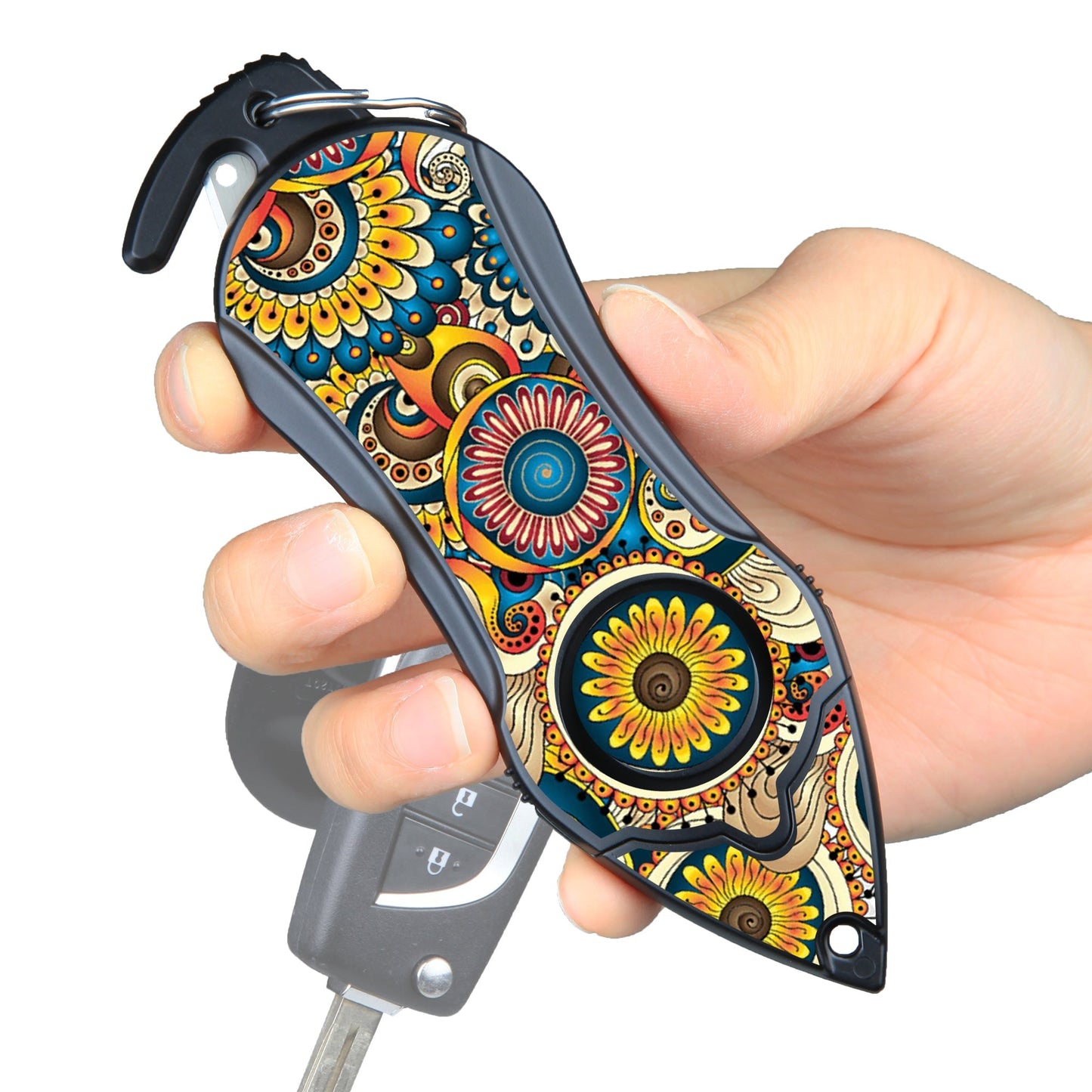 Personal Alarm Keychain Safety Emergency Tool (Mandala)