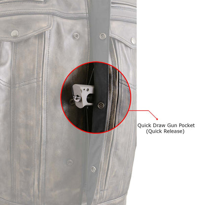 Milwaukee Leather MLM1508 Men's Distressed Brown Premium Leather Motorcycle Rider Jacket