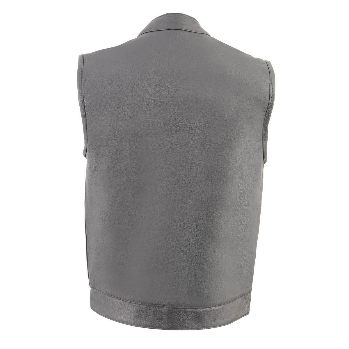 Milwaukee Leather Men's MLM3514 Black Premium Dual Closure Club Style Motorcycle Vest w/ Cool-Tec Leather Treatment