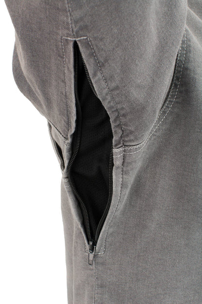 Milwaukee Leather MPM1621 Men's Grey CE Armored Long Sleeve Motorcycle Riders Shirt w/ Reinforced w/ Aramid Fibers