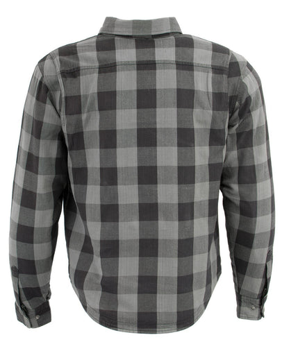 Milwaukee Leather MPM1630 Men's Plaid Flannel Biker Shirt w/ CE Armor - Reinforced w/ Aramid Fibers