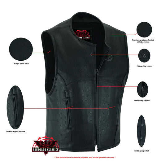 Men's Updated Perforated SWAT Team Style Vest - Black