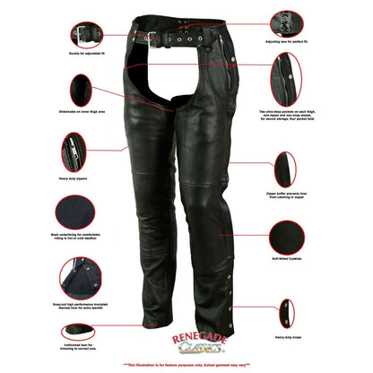 RC Unisex Double Deep Pocket Thermal Lined Chaps