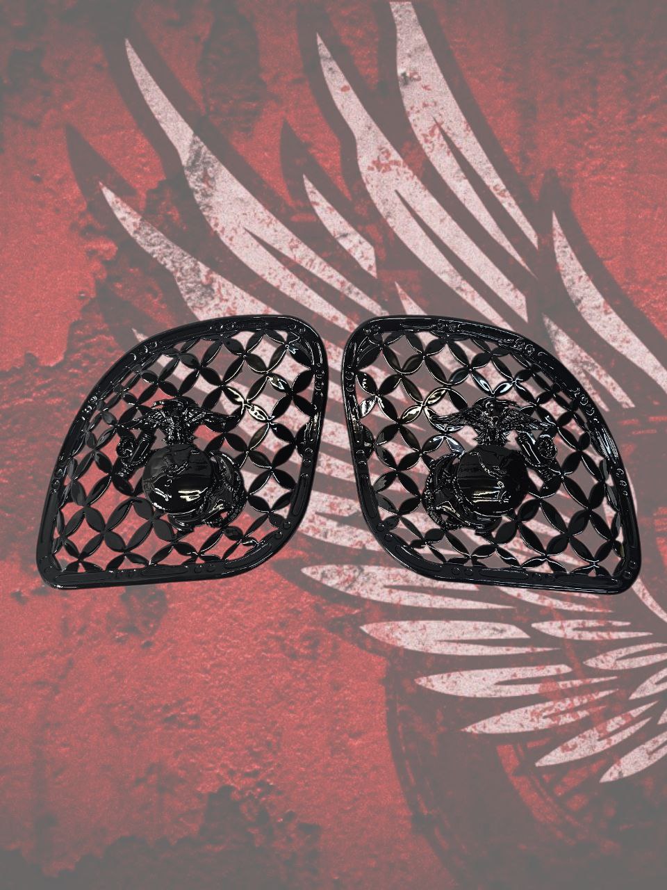 98-2024 Road Glide 3D USMC speakers grill covers set
