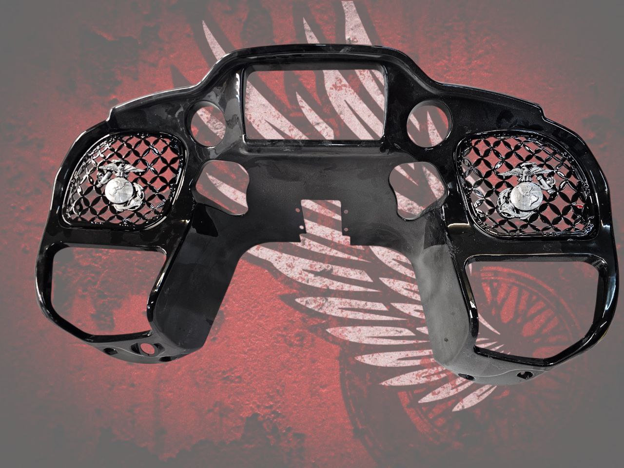 98-2024 Road Glide 3D USMC speakers grill covers set