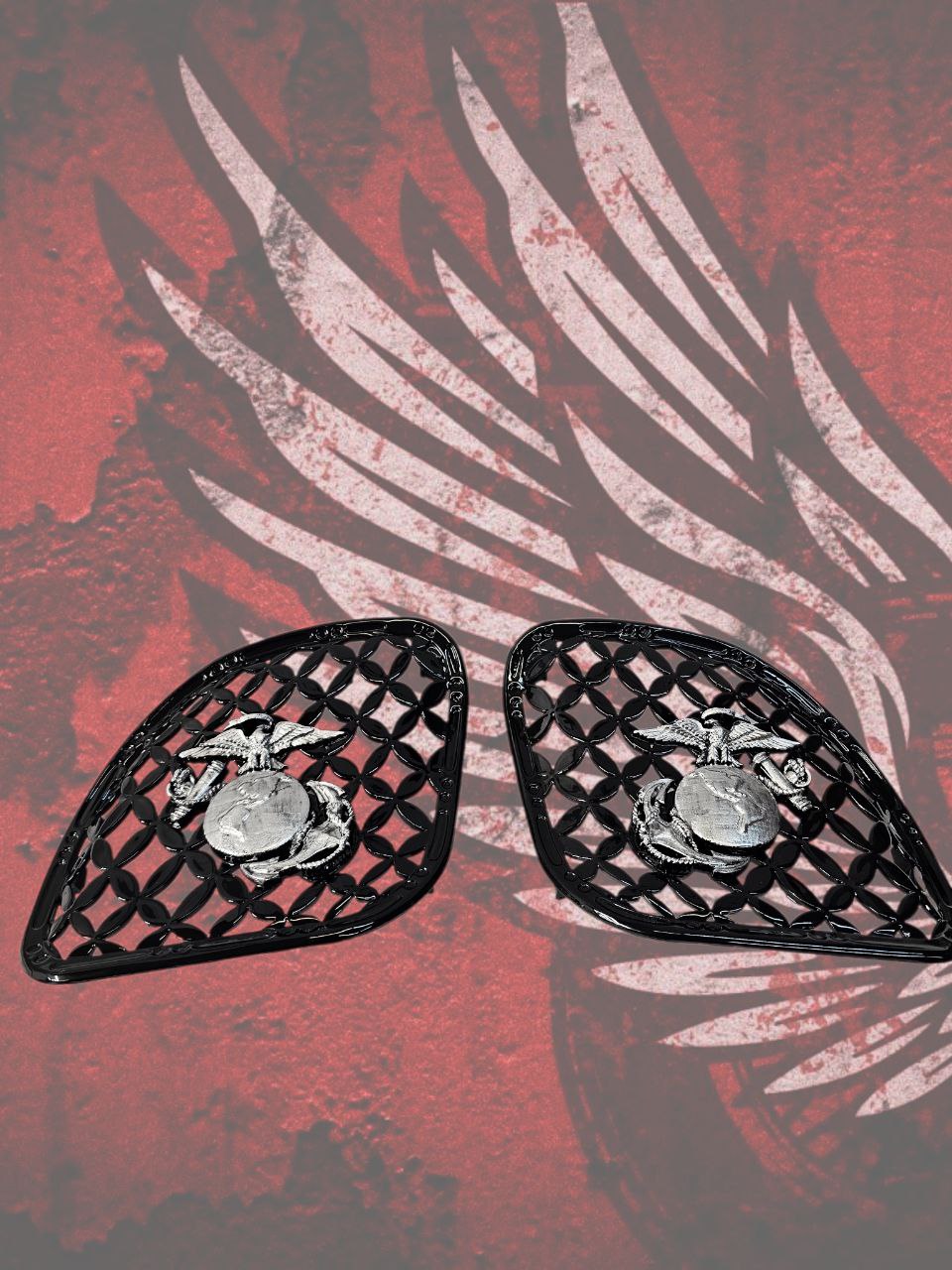 98-2024 Road Glide 3D USMC speakers grill covers set
