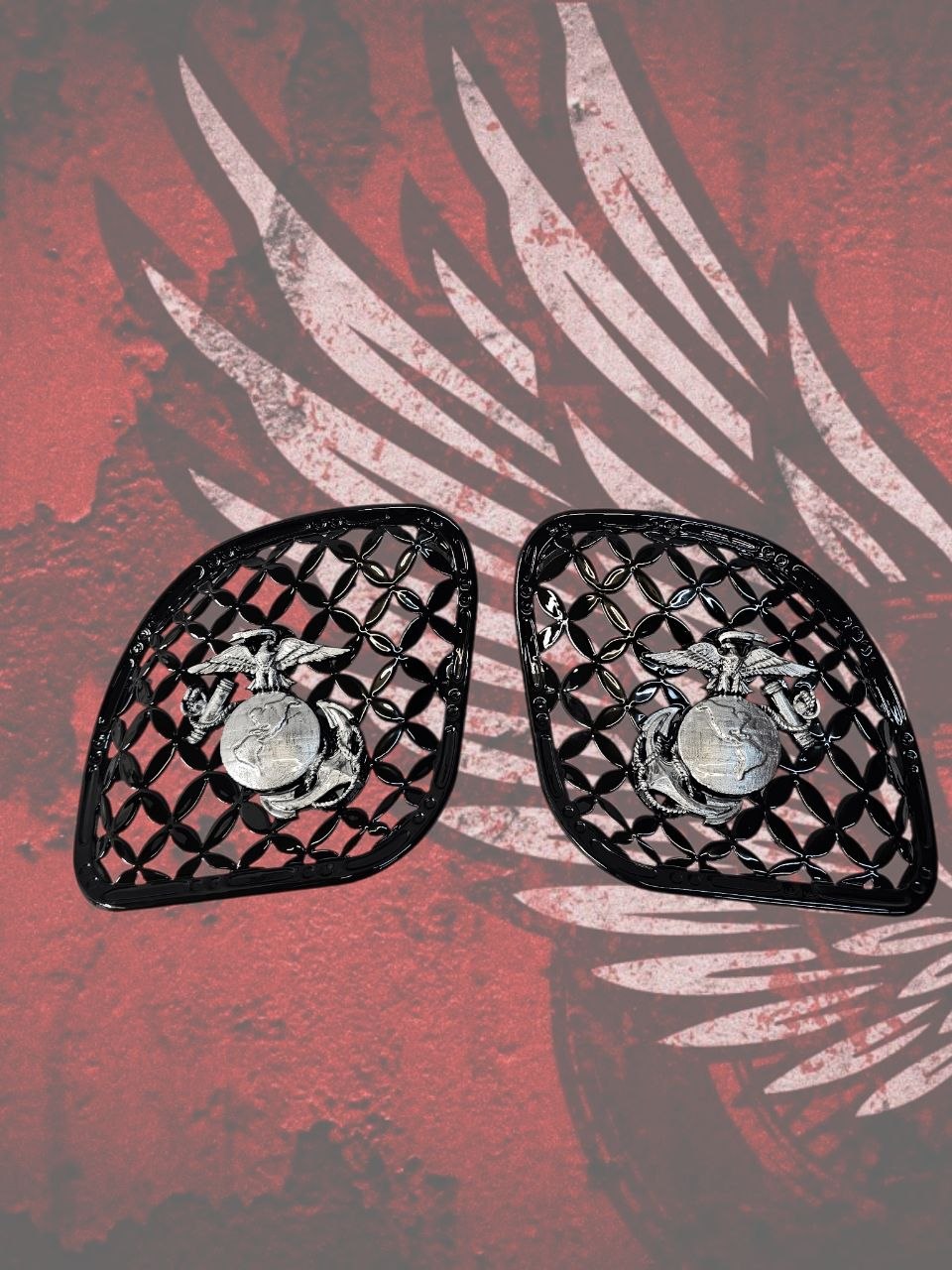 98-2024 Road Glide 3D USMC speakers grill covers set