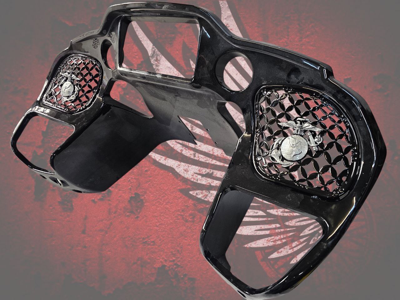 98-2024 Road Glide 3D USMC speakers grill covers set
