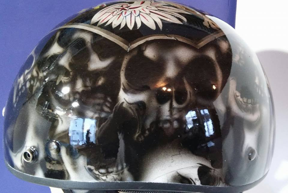 Custom Polish Eagle with skulls theme helmet