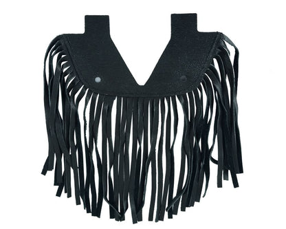B14 Black Leather Floor Boards with Fringe - Small