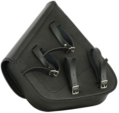 Left Side Synthetic Leather Swing Arm Bag W/ Buffalo Snaps
