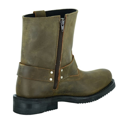 Ghoststep Men's 7"  Motorcycle Leather Boots – Brown