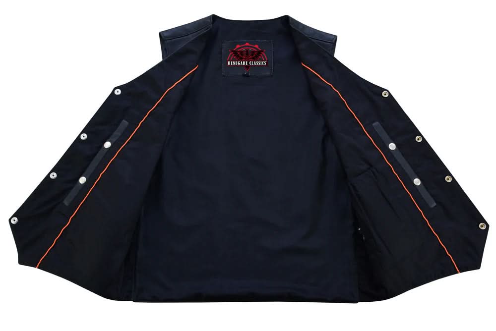 Men's Single Back Panel motorcycle vest